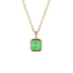 D For Diamond Semi-Precious Birthstone Necklace - May
