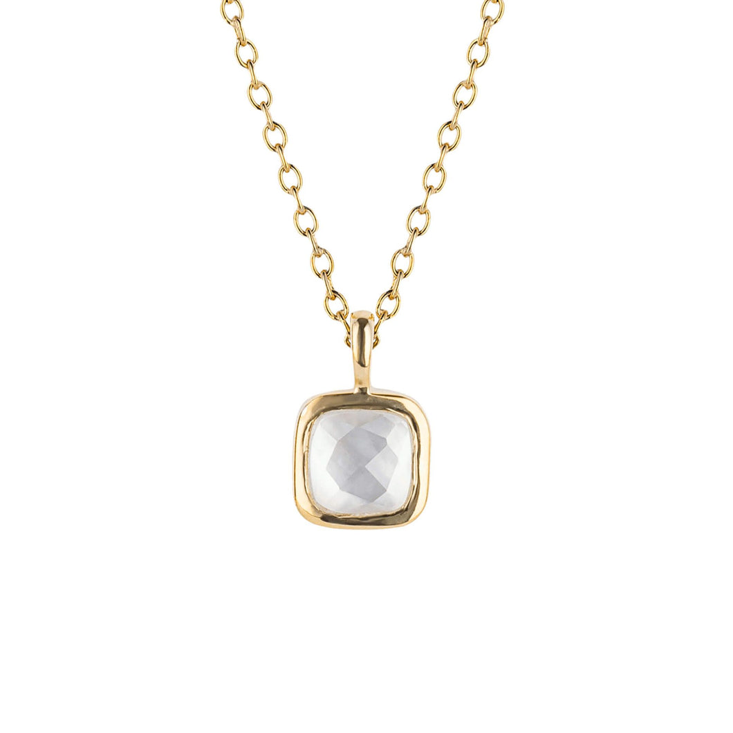 D For Diamond Semi-Precious Birthstone Necklace - June