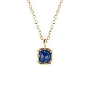 D For Diamond Semi-Precious Birthstone Necklace - September