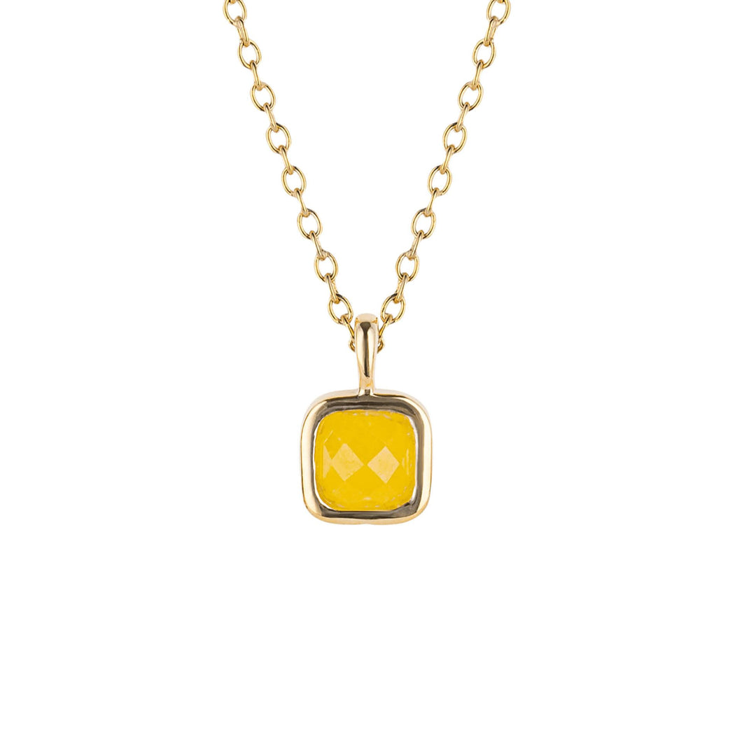 D For Diamond Semi-Precious Birthstone Necklace - November