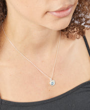 Load image into Gallery viewer, March Crystal Birthstone Pendant On Chain With Engravable Disc
