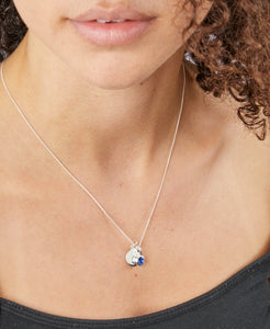 September Crystal Birthstone Pendant On Chain With Engravable Disc