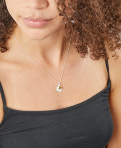November Crystal Birthstone Pendant On Chain With Engravable Disc