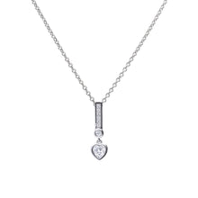 Load image into Gallery viewer, Bezel Set Zirconia Heart Shaped Necklace with Pave Detail
