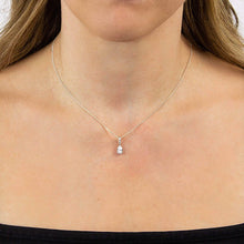 Load image into Gallery viewer, Teardrop Shaped Zirconia Pendant and Pave Bale
